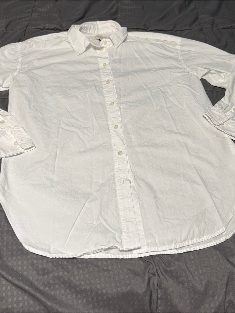 Universal Thread Women's Small Oversized Fit White Button Down 100% Cotton Shirt